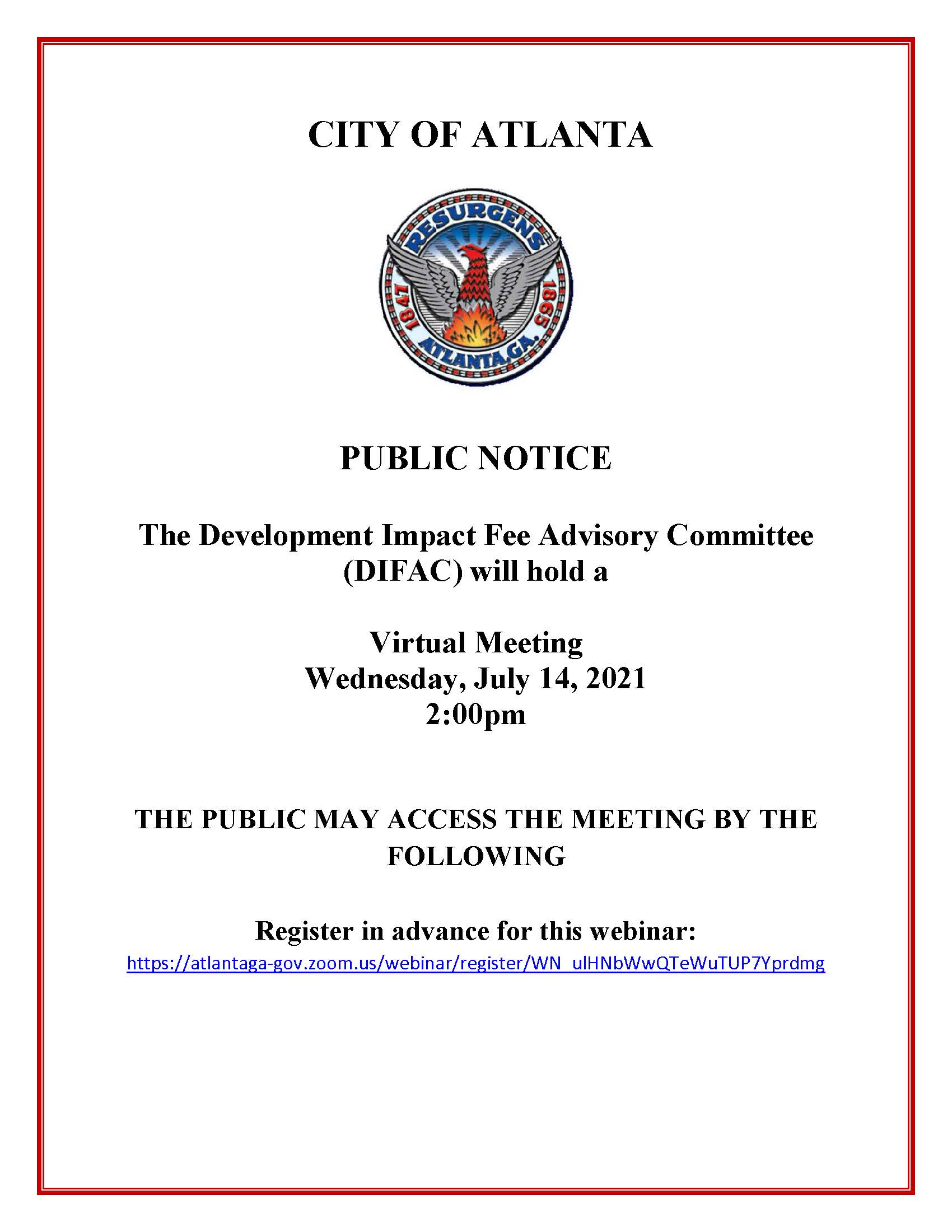 July 14th DIFAC Public Notice