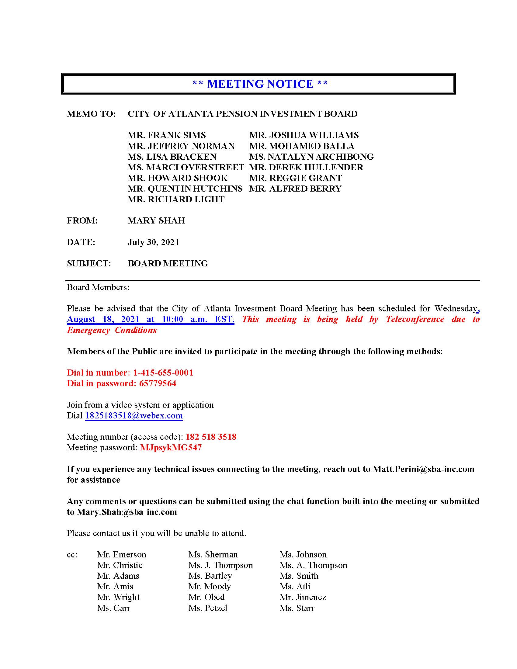 COA IB - Meeting Notice 08.18.2021 Teleconf_