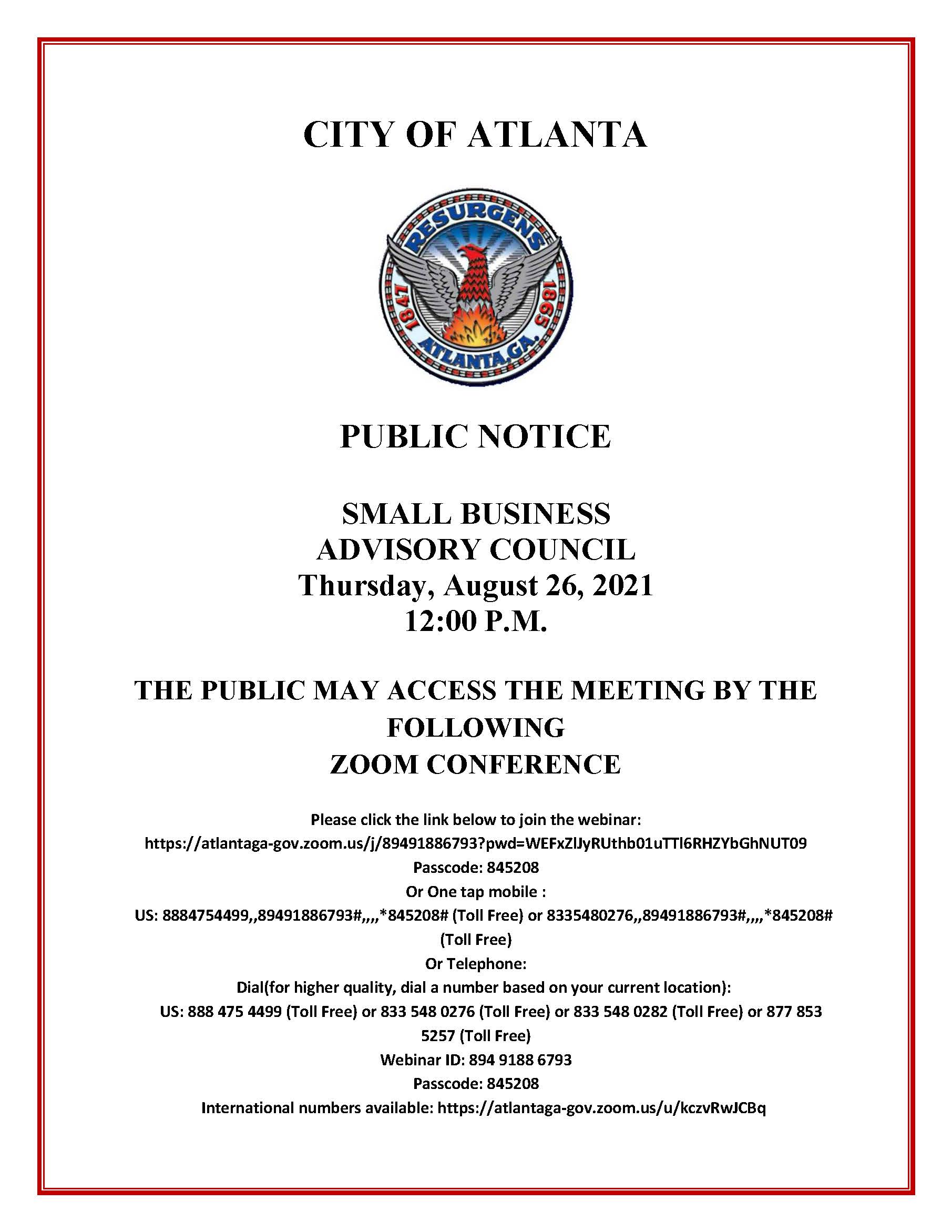 Public Notice SBAC 8-26