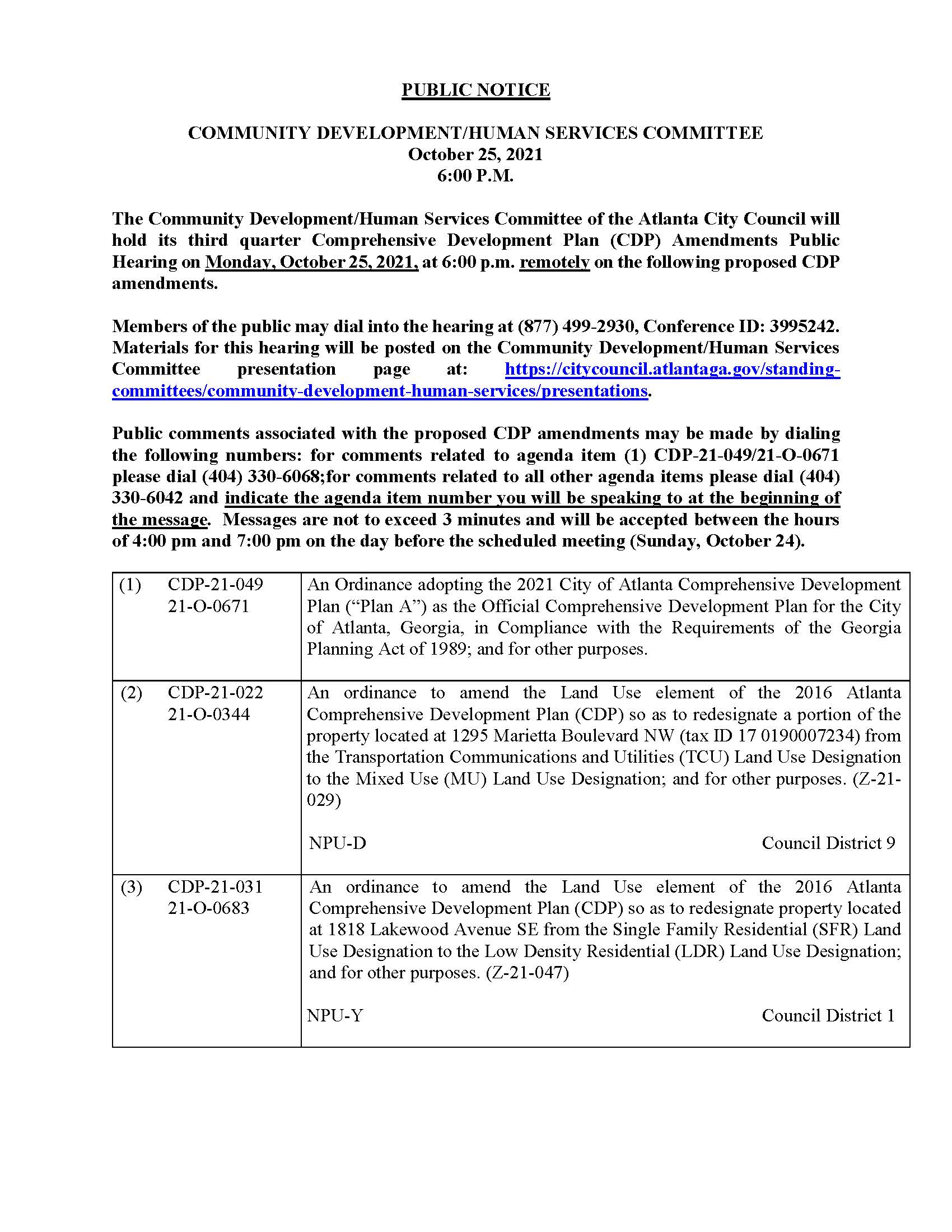 3Q 2021 CDP Public Hearing Notice and Agenda_October 25 2021__FINAL_Page_1