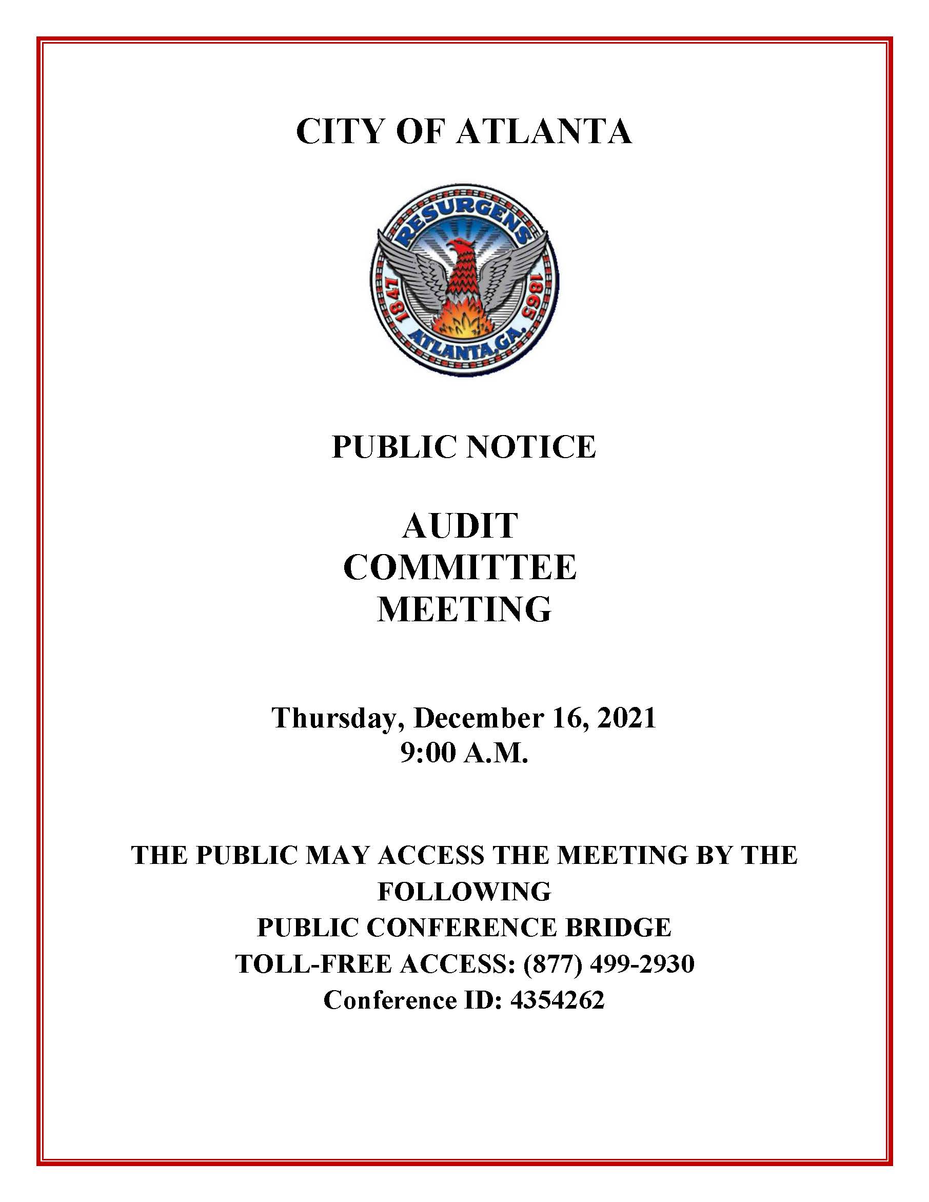 Audit CommitteePublic Notice December 16 2021