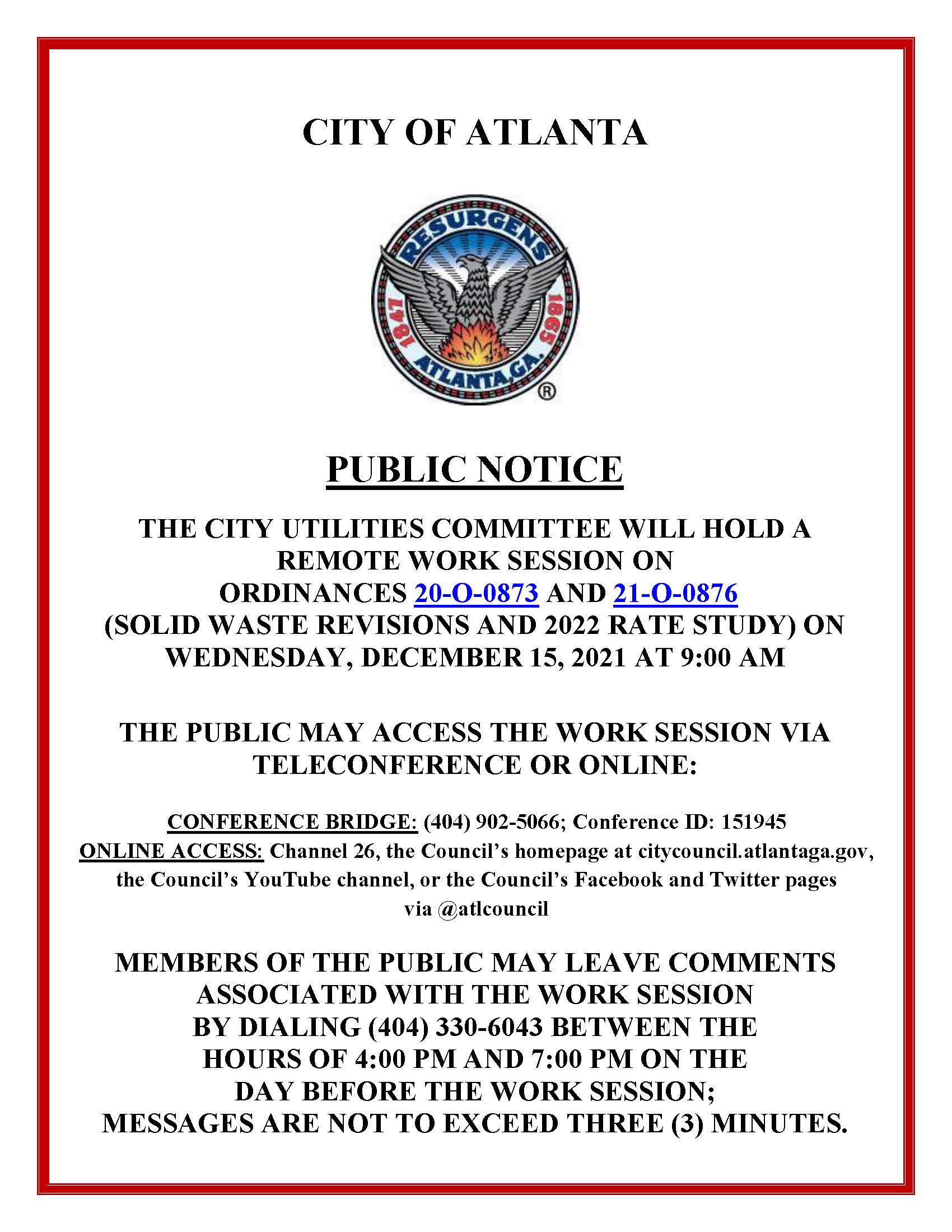 Solid Waste Revisions Work Session - Public Notice 12.15.2021