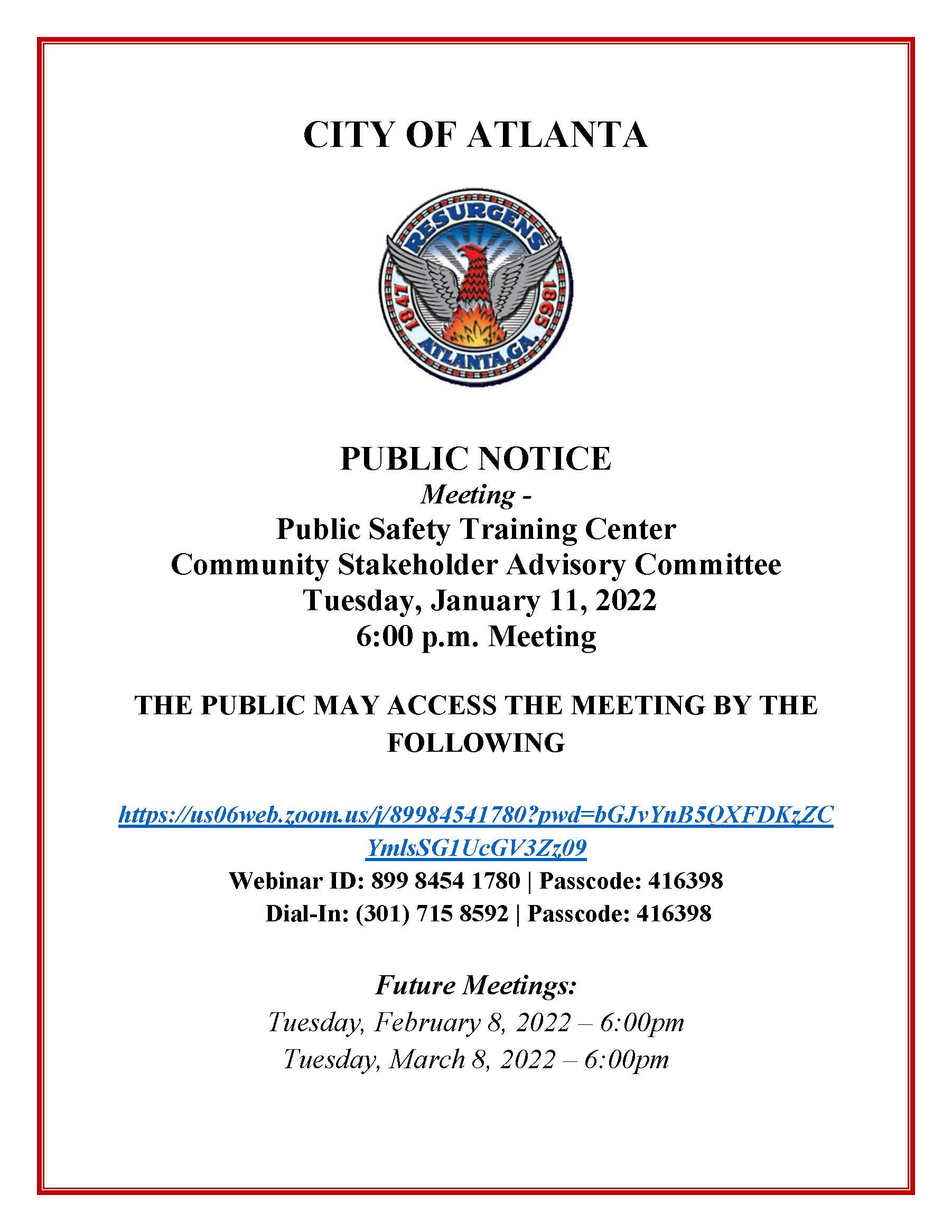 Public Notice_Community Stakeholder Advisory Committe_Jan11