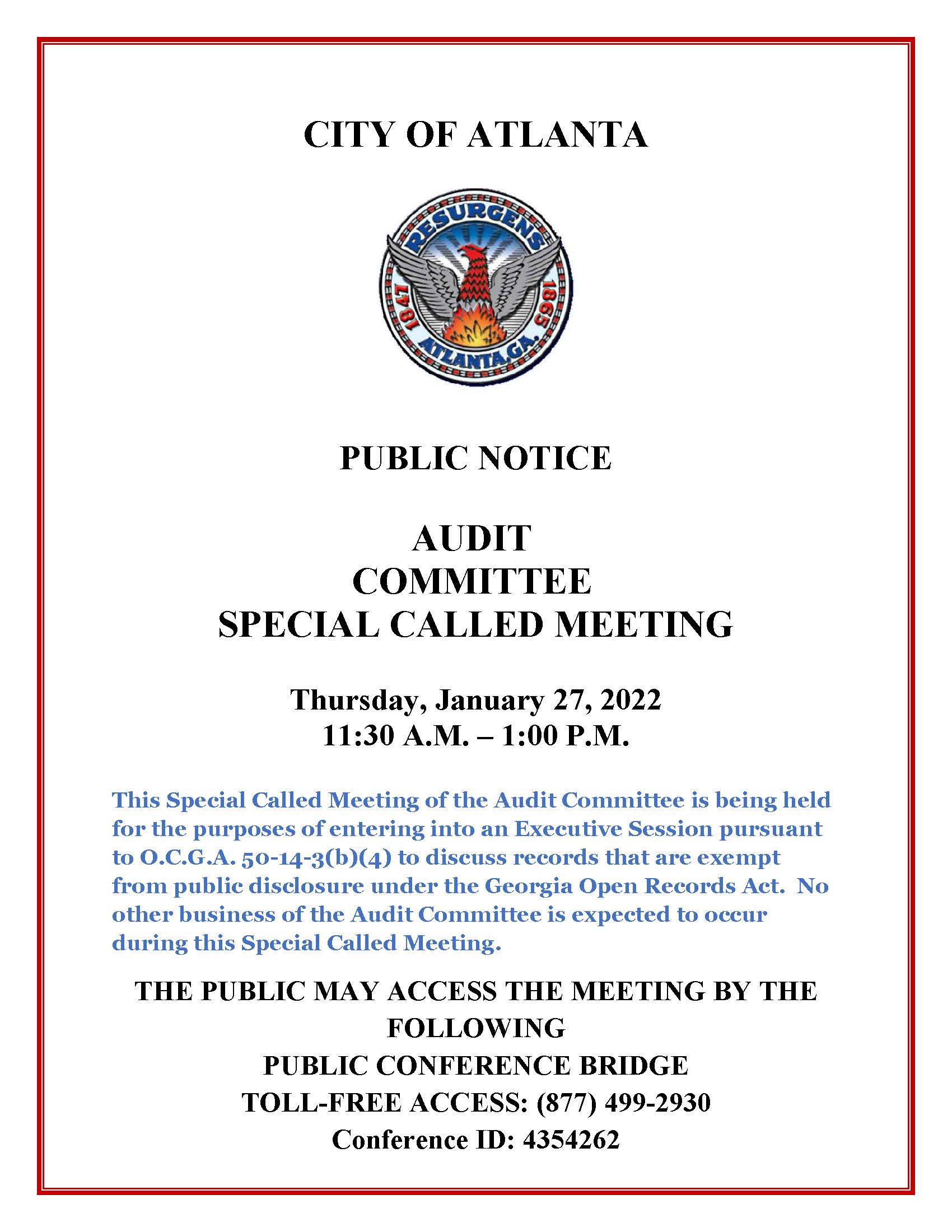 SCM Audit Committee Public Notice January 27 2022