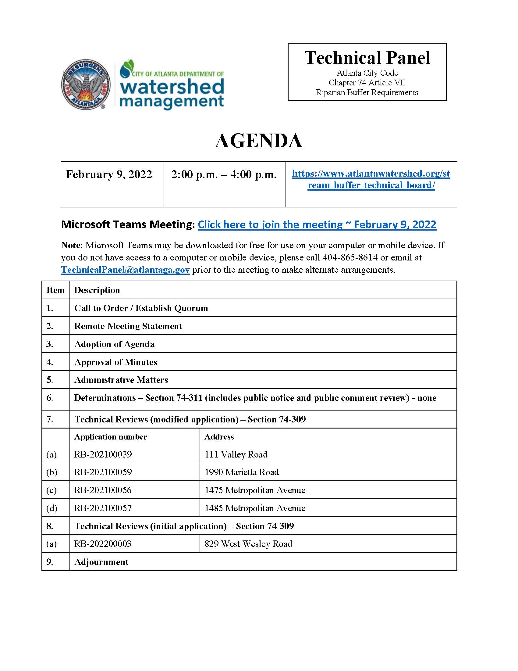 Riparian Buffer Technical Panel 2-9-22