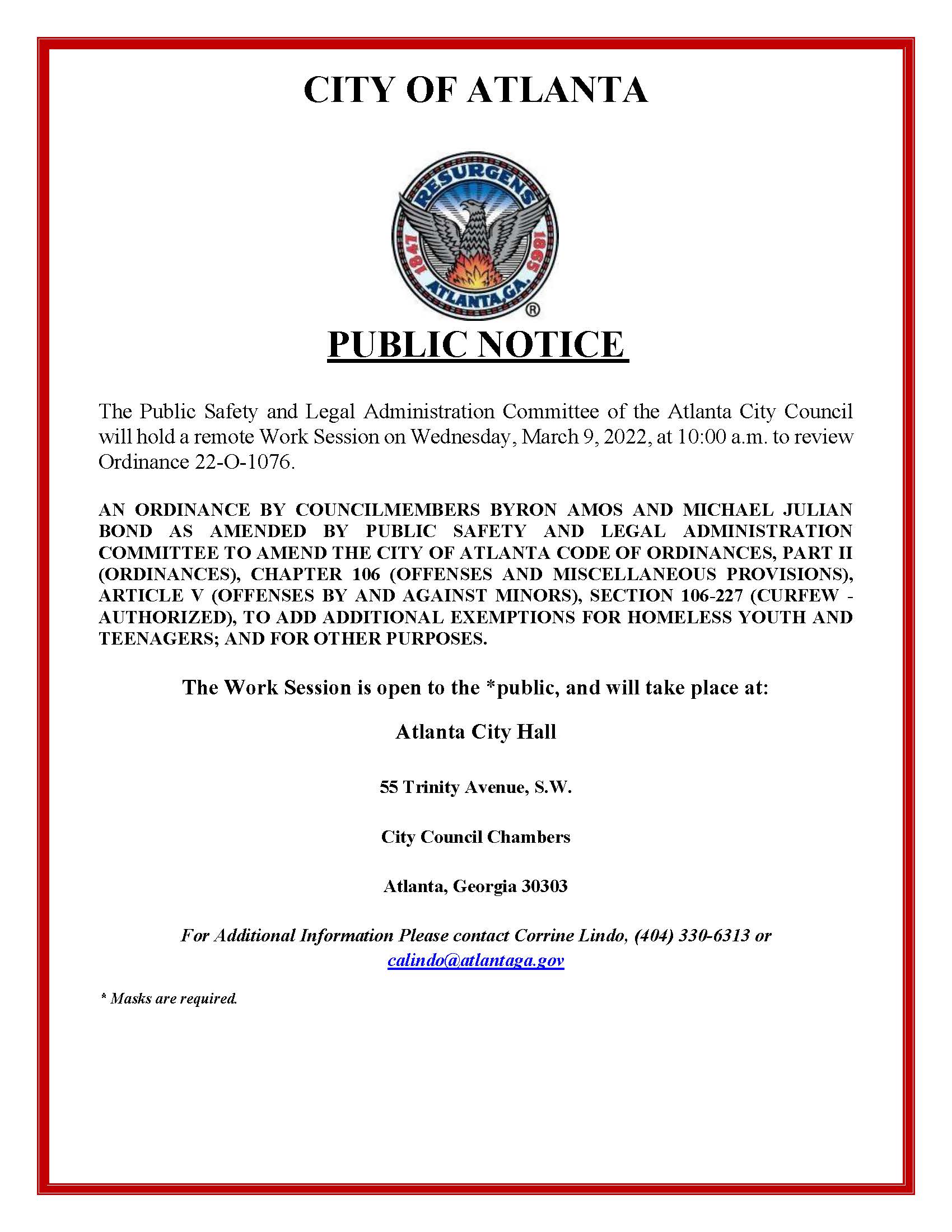 Youth Curfew  Work Session_Public Notice_ 03.09.2022