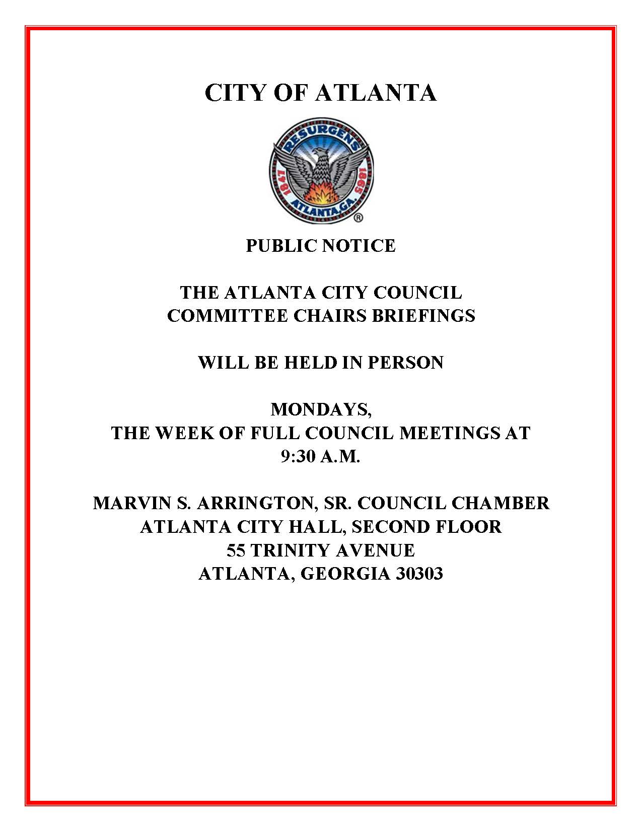 Updated Committee Chairs Briefing In-Person Public Notice (2022)