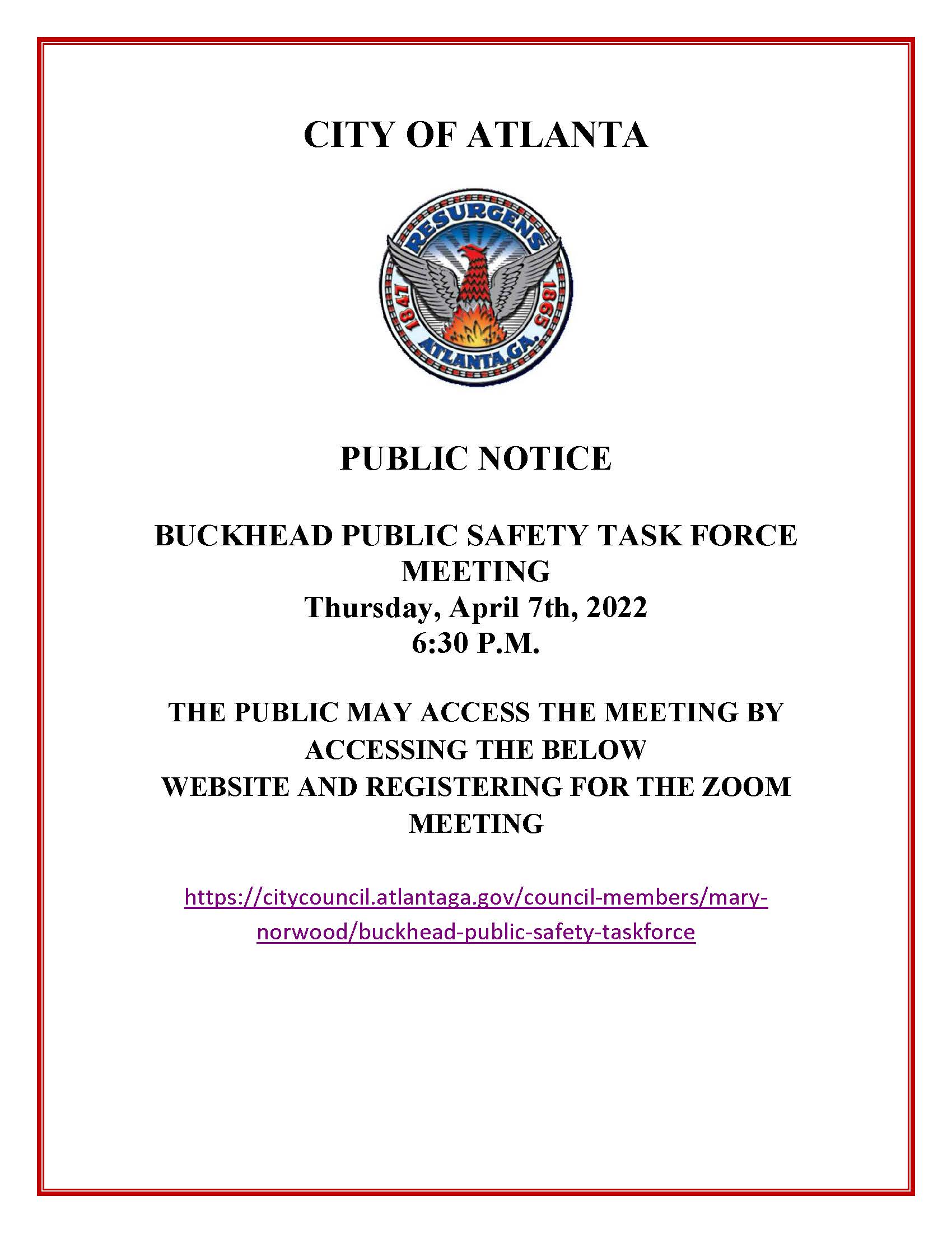 Buckhead Public Safety Task Force Meeting.4.07.2022