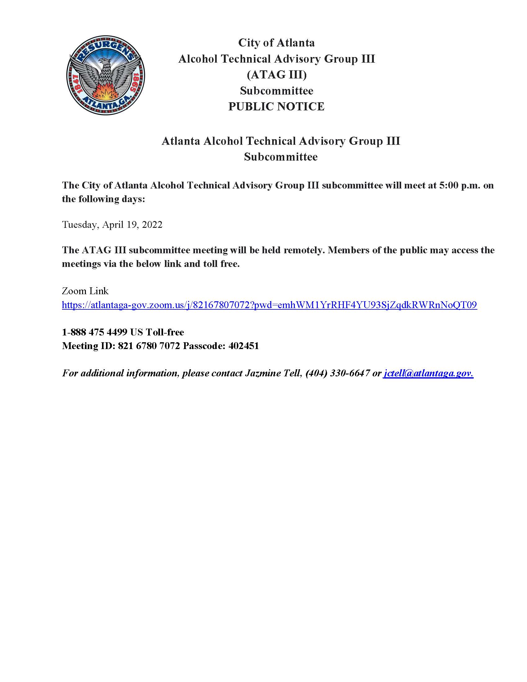 ATAGIII PUBLIC NOTICE sub.4.19.2022