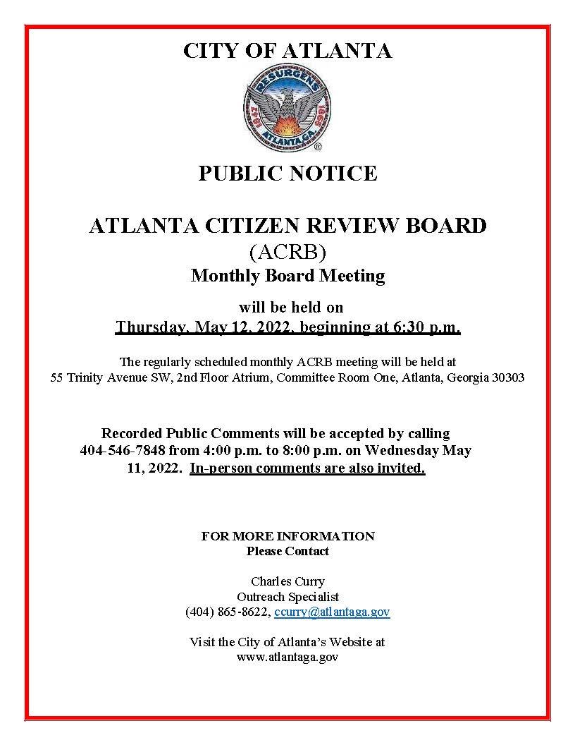 ACRB Public Notice Thursday May 12 2022