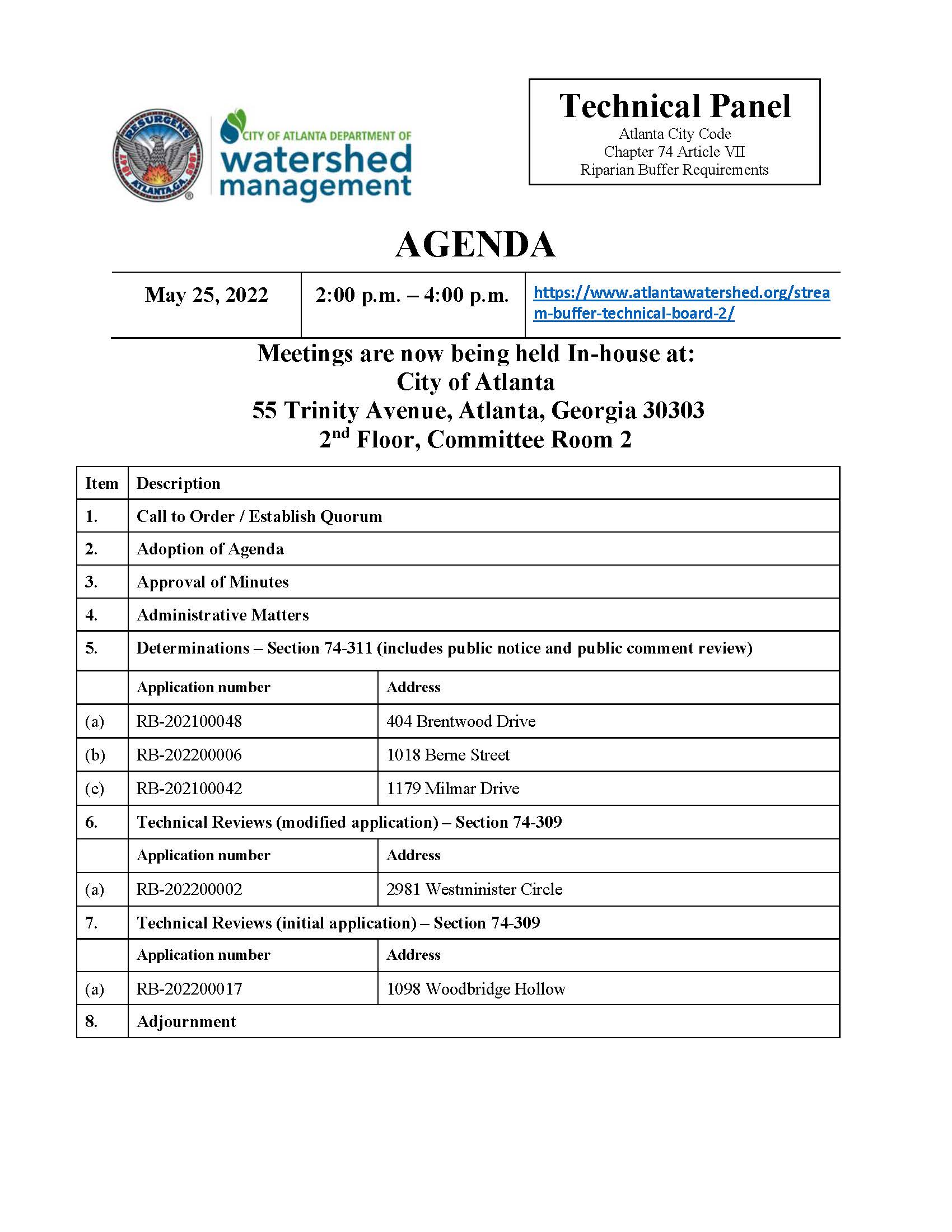 AGENDA - Technical Panel - 5-25-22 (1)