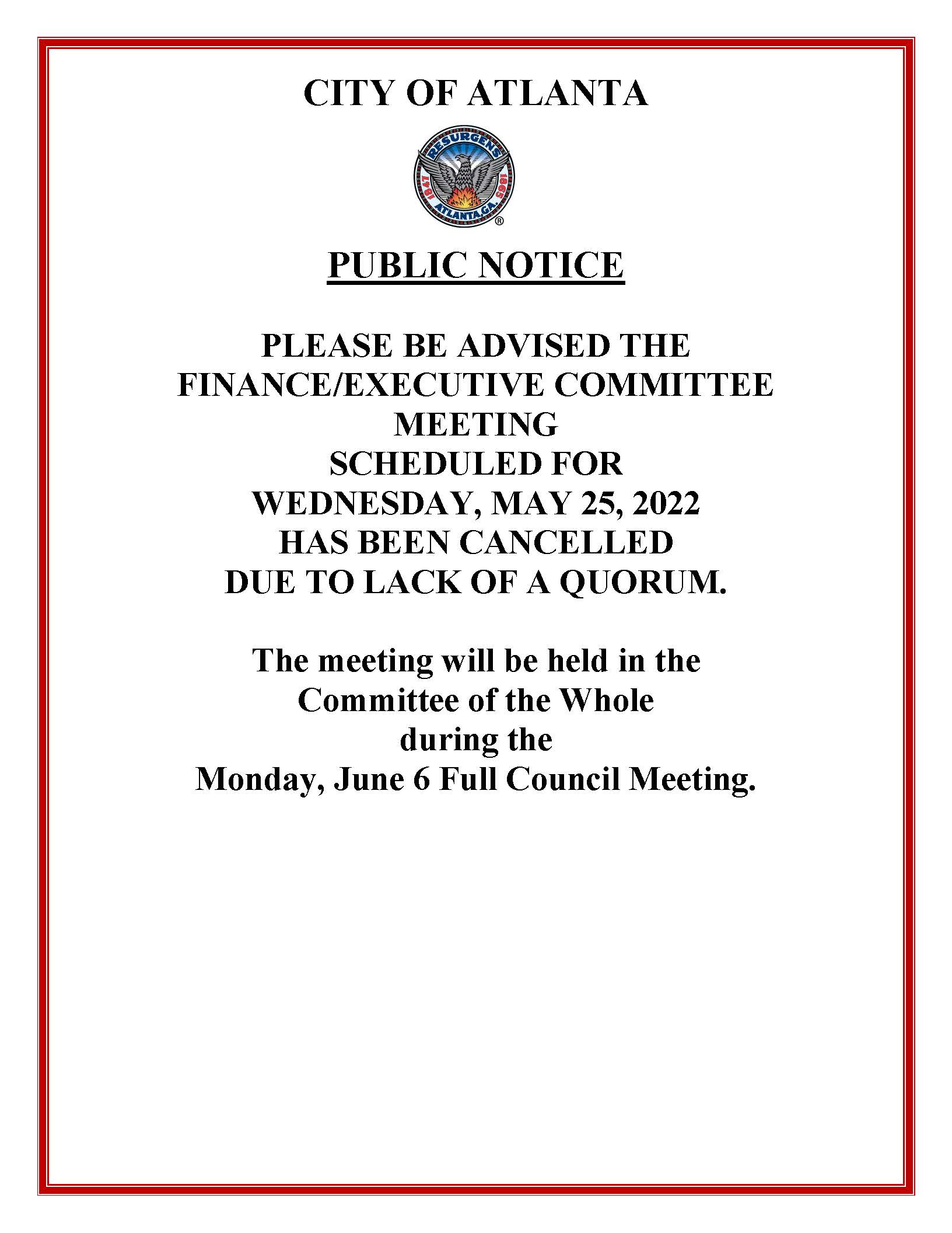 FEC Cancelled Public Notice (5.25.22)