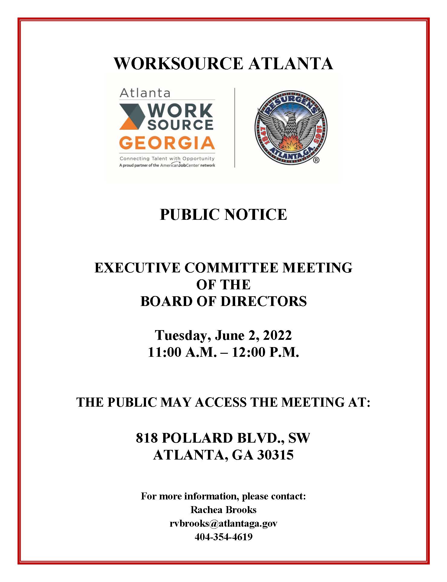 Public Notice (In-Person) - Executive Committee BOD 060222