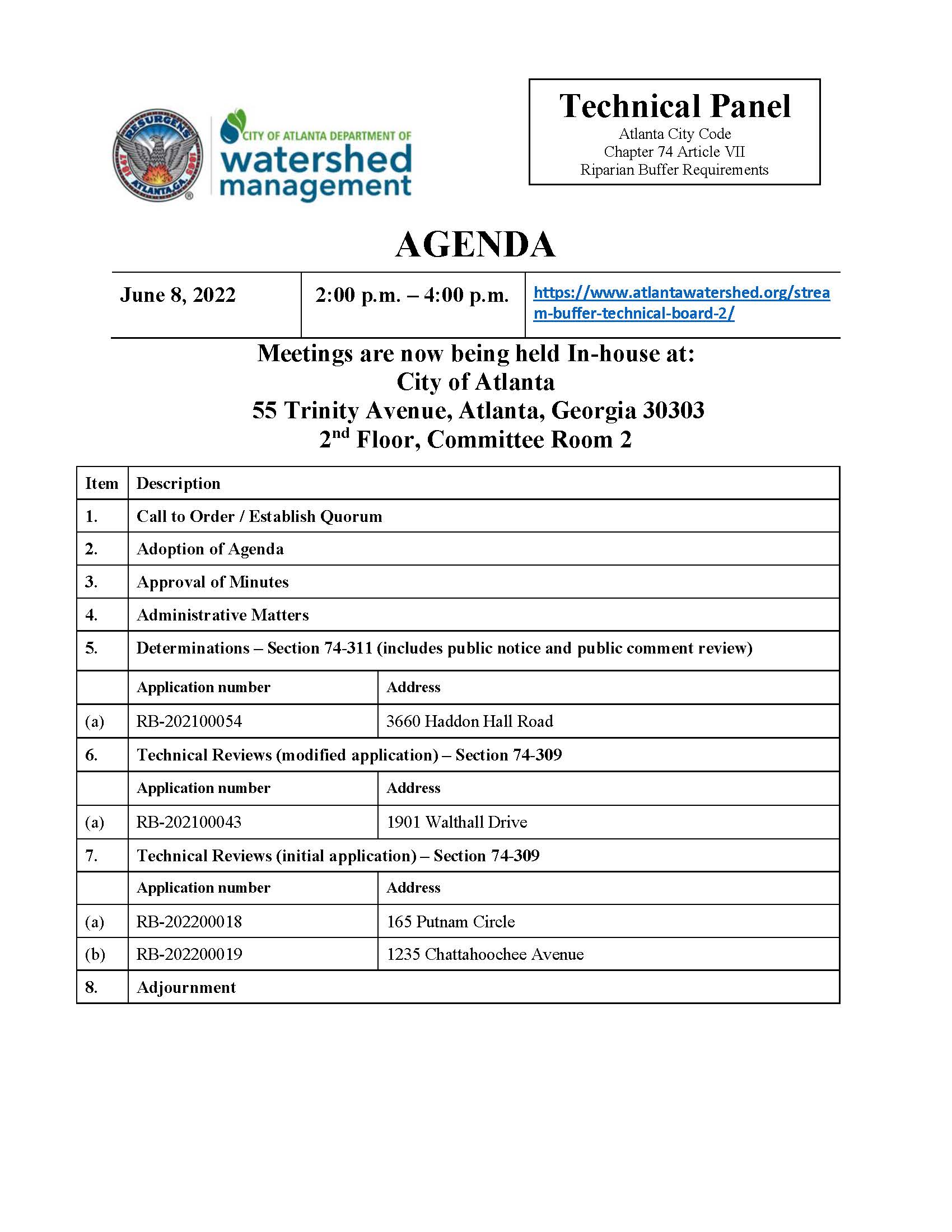 AGENDA - Technical Panel - 6-8-22