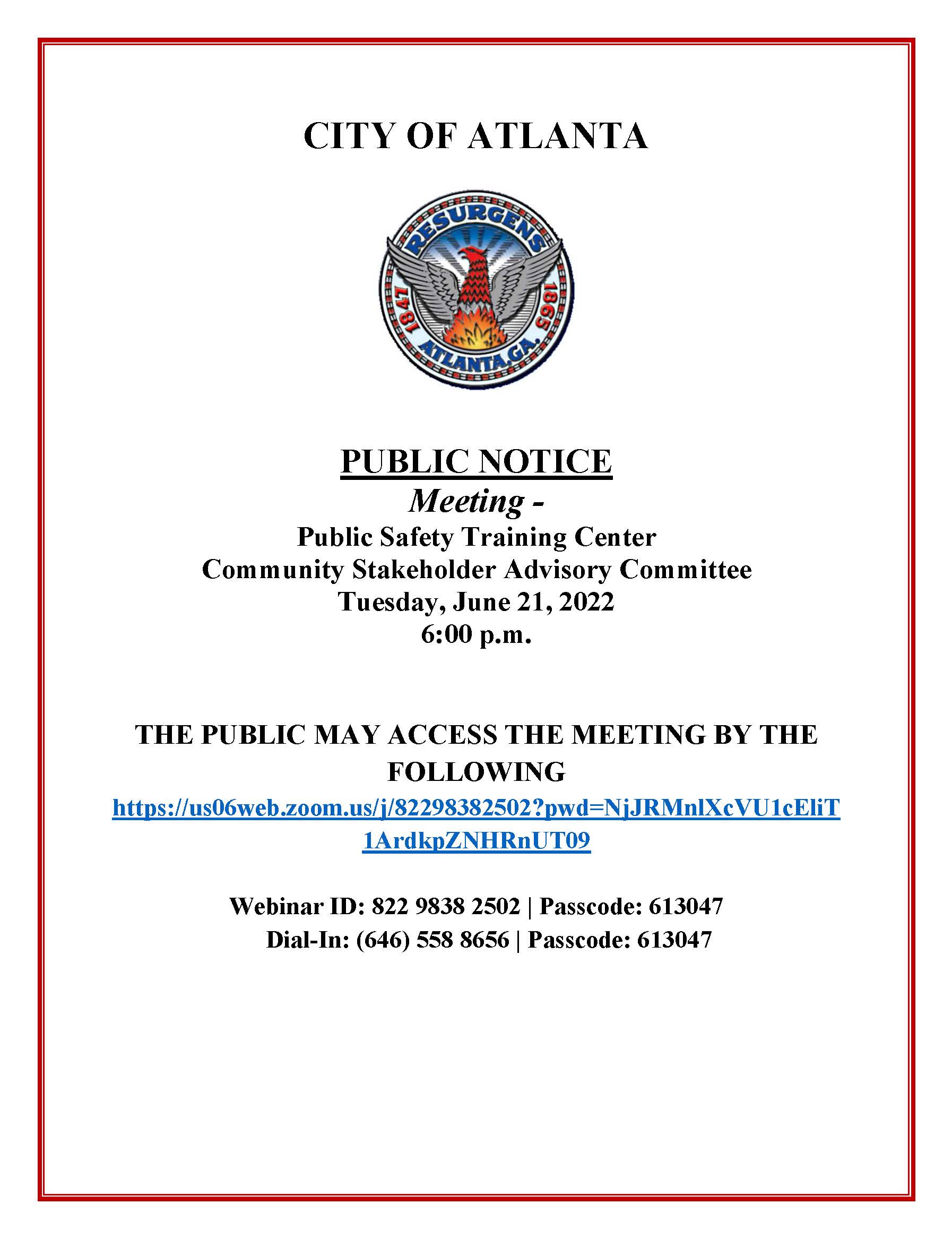 Public Notice_Community Stakeholder Advisory Committee_June