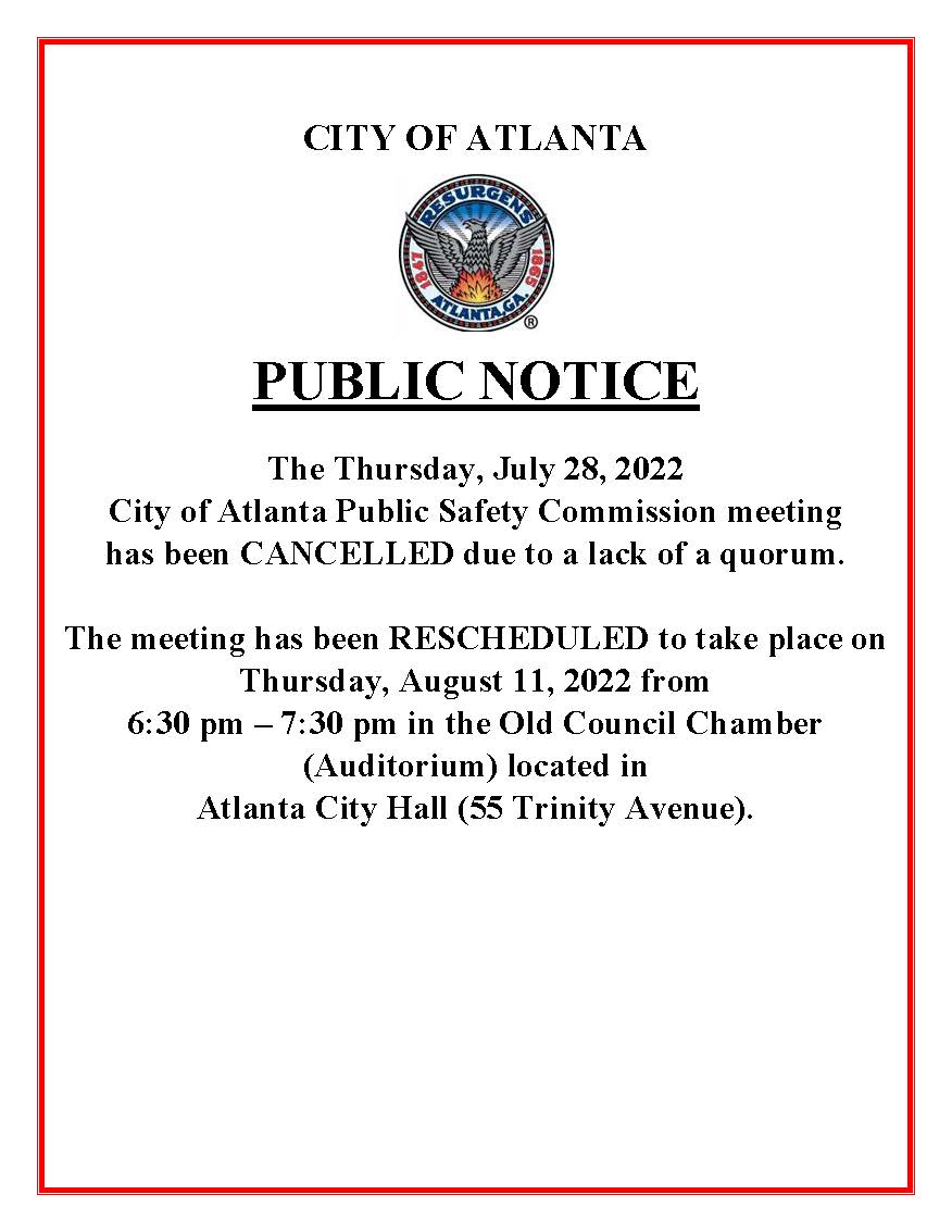 Cancelled July 28 Public Safety Commission