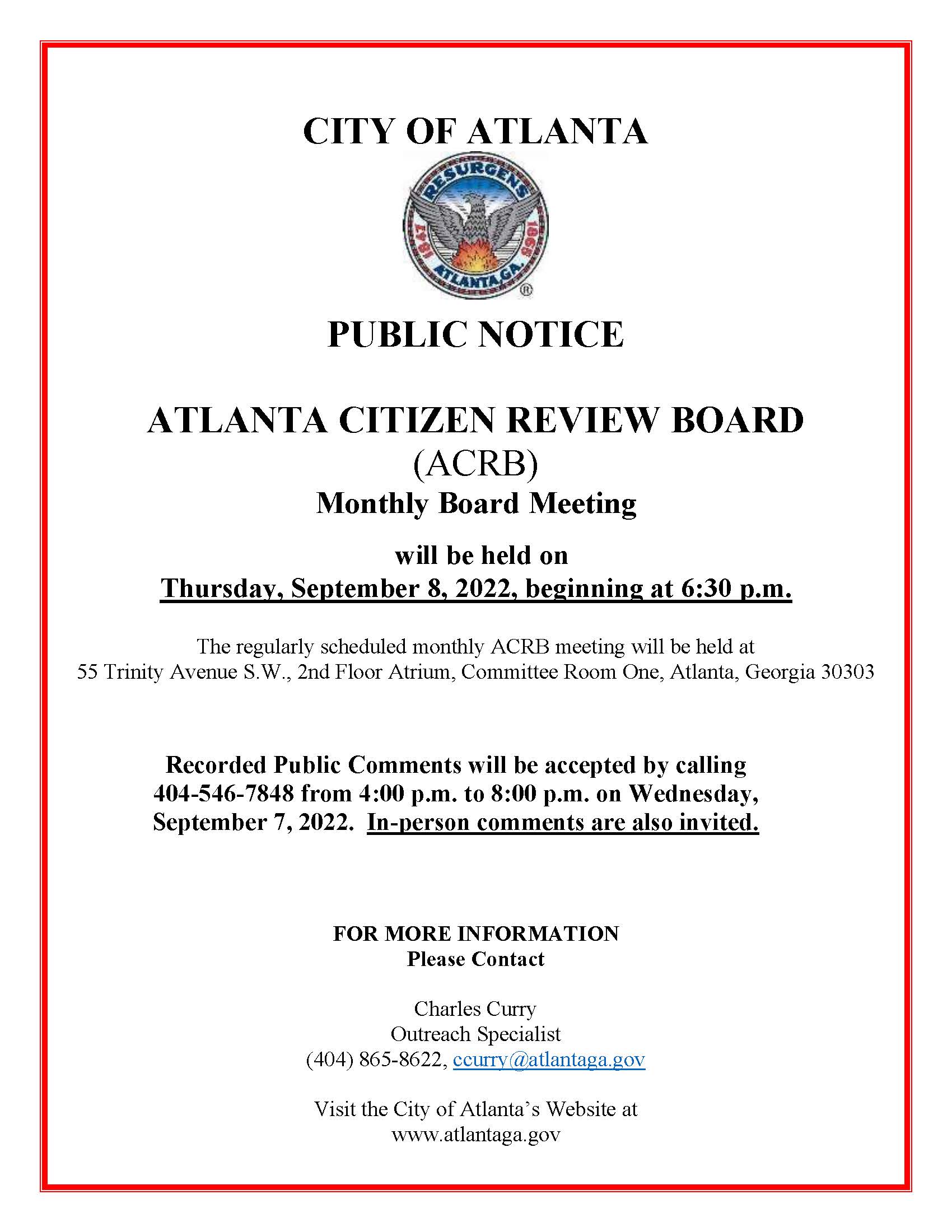 ACRB Public Notice Thursday Sept. 8 2022