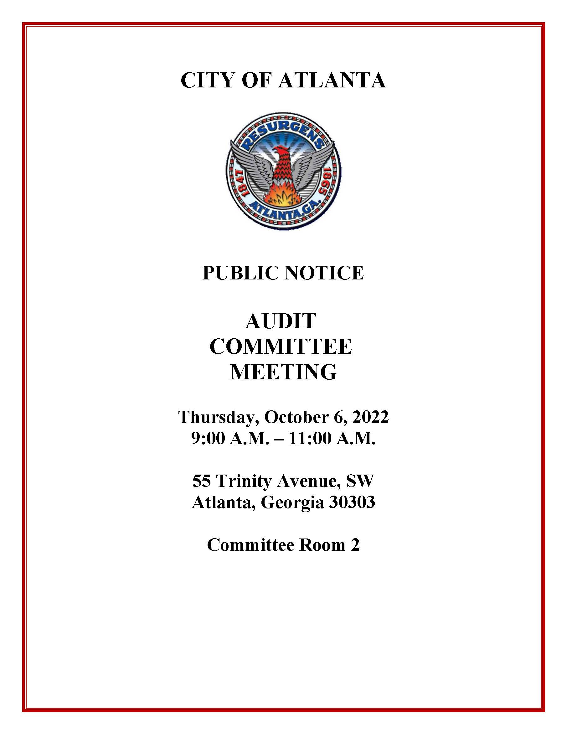 Audit CommitteePublic Notice October 6 2022