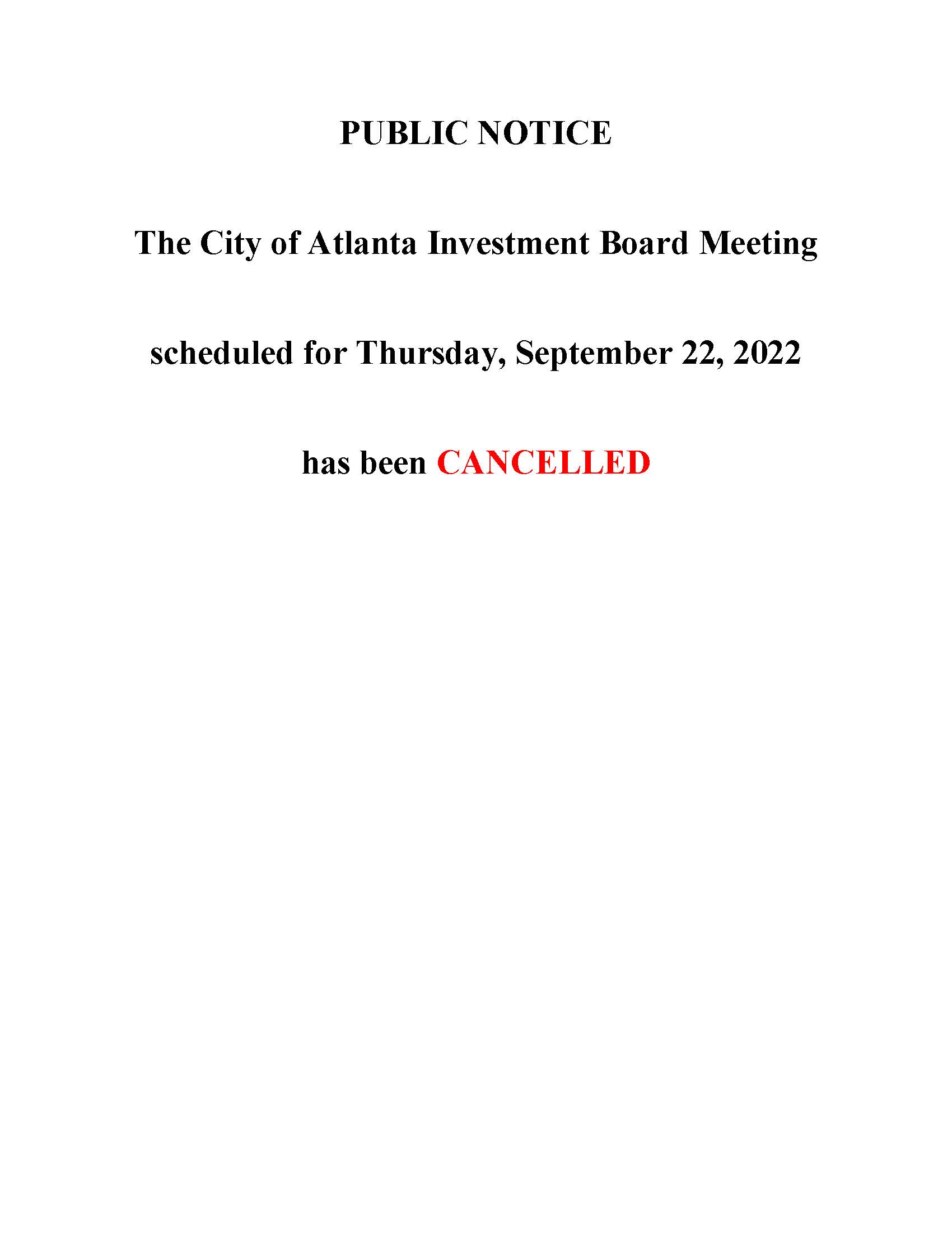 CANCELLED COA Investment Board Meeting.9.22.2022