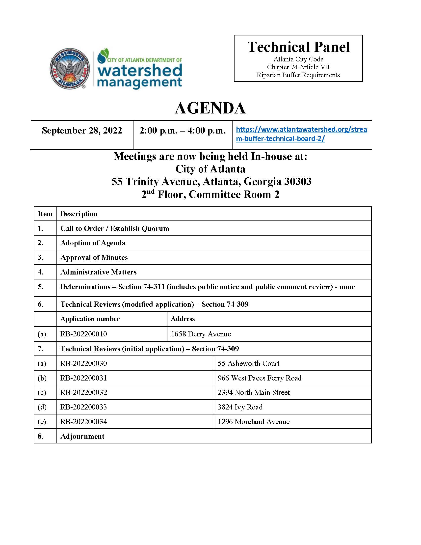 AGENDA - Riparian Buffer Technical Panel  9.28.22