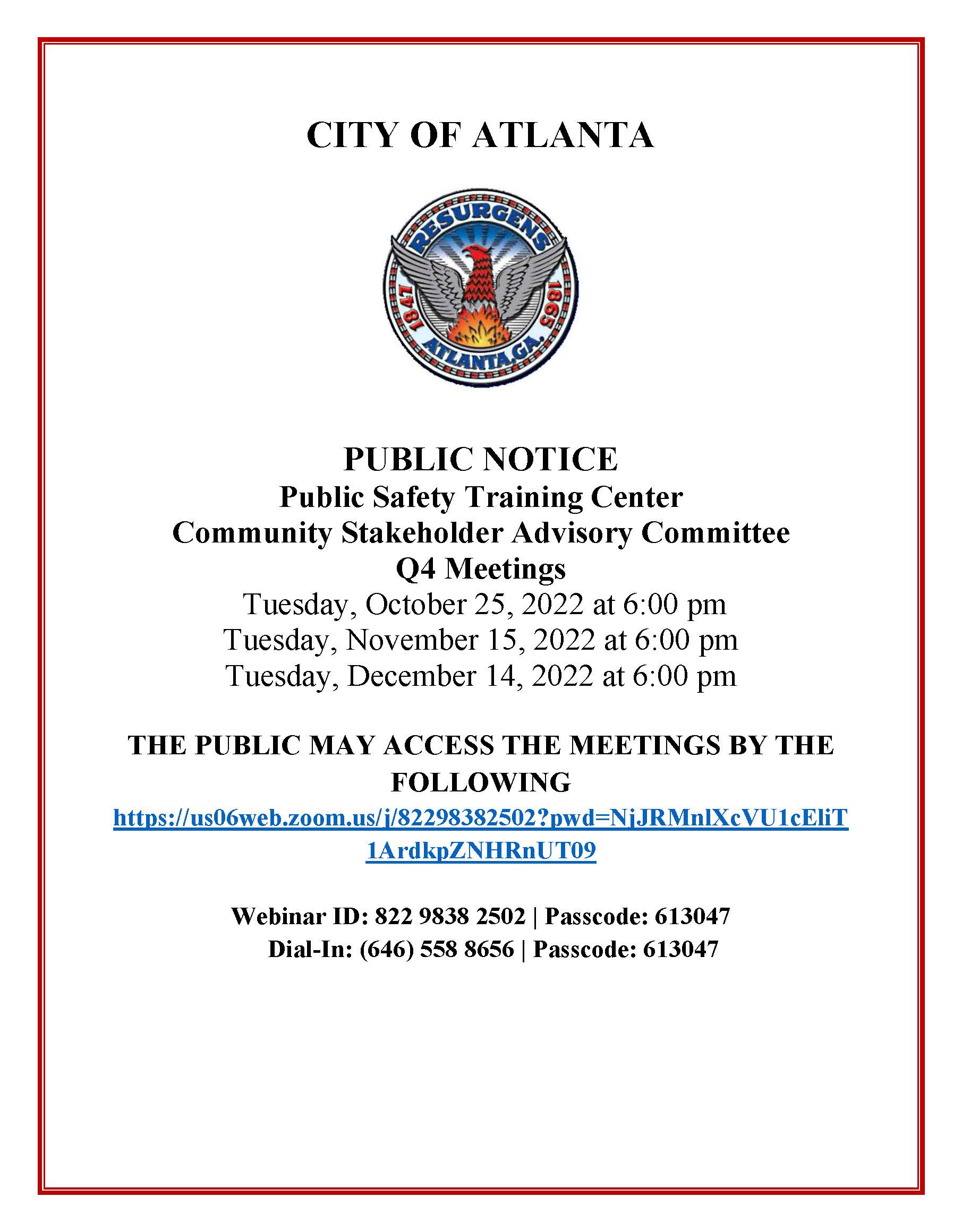 Public Notice_Community Stakeholder Advisory Committe 11.15.2022 and 12.14.2022