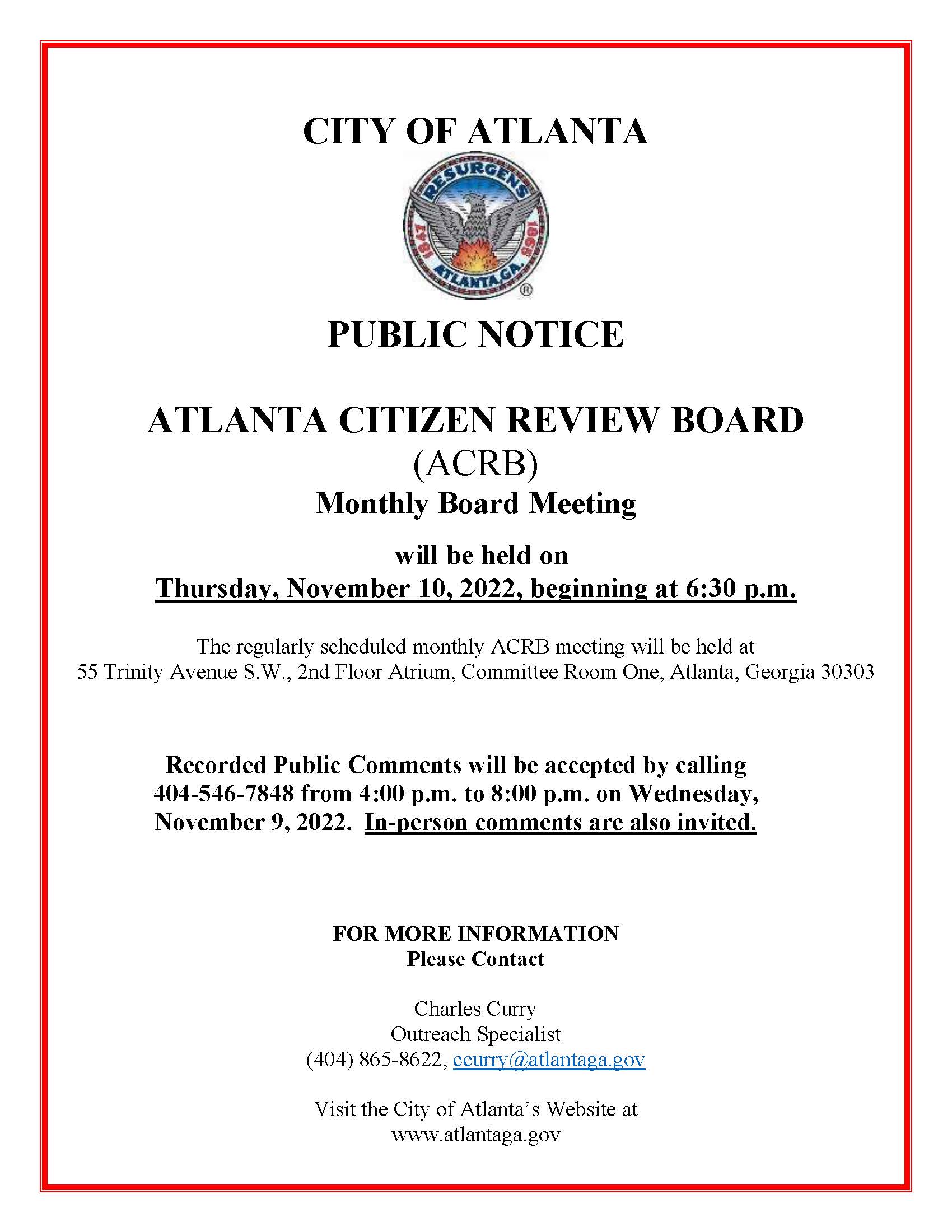 ACRB Public Notice_Thursday Nov. 10 2022_