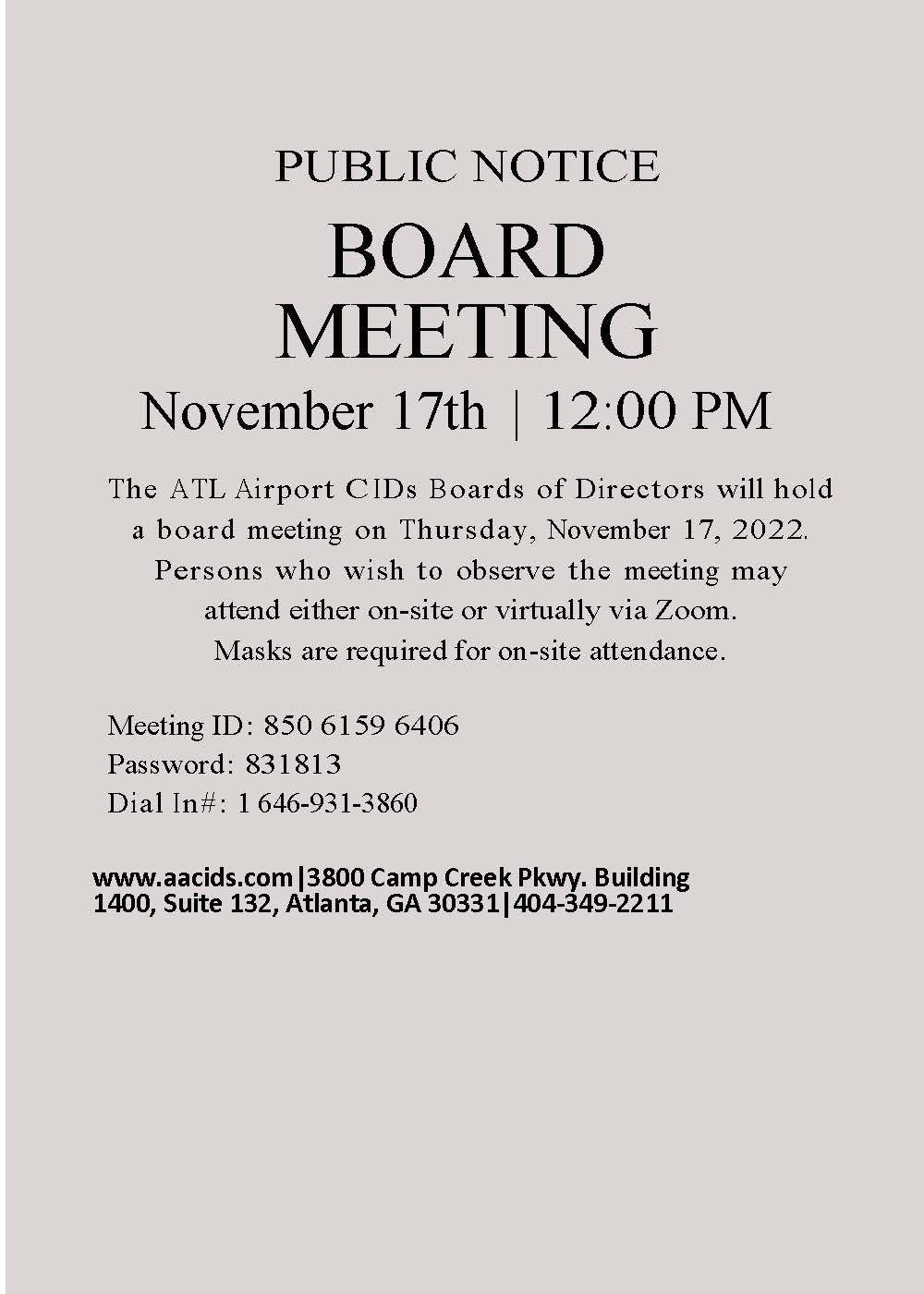 AACIDs Board Meeting 11.17.2022