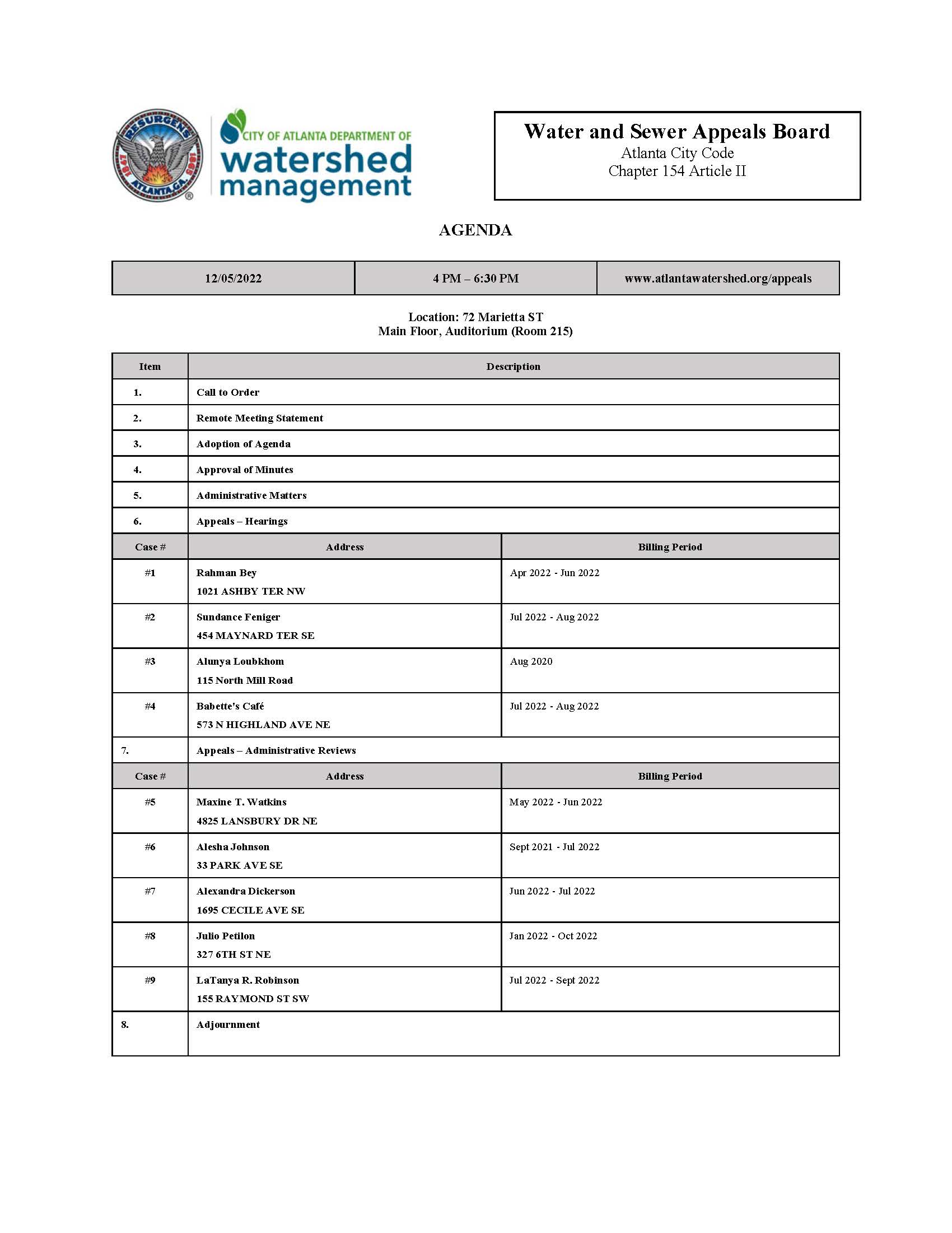 2022-12-05-WSAB Agenda