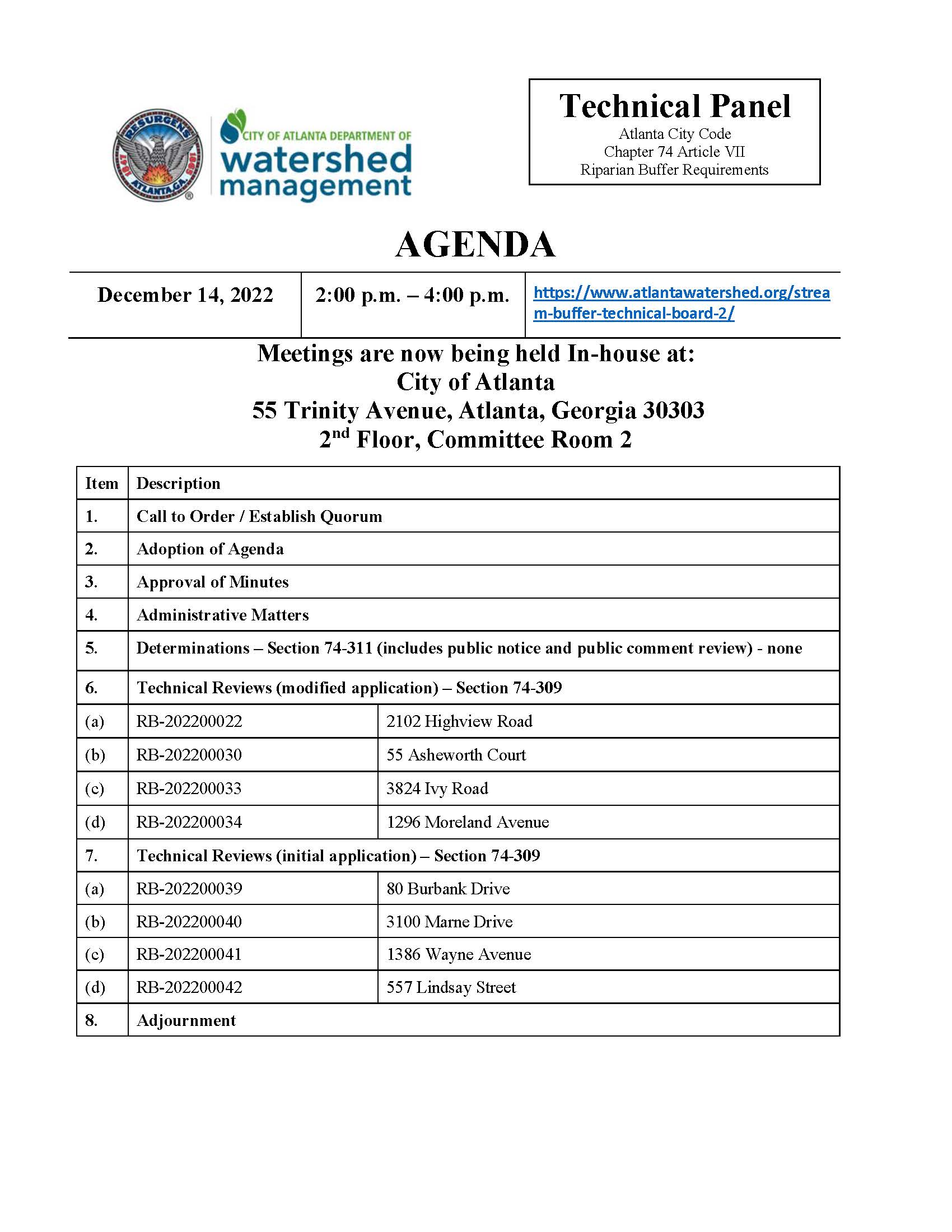 AGENDA - Technical Panel - 12-14-22