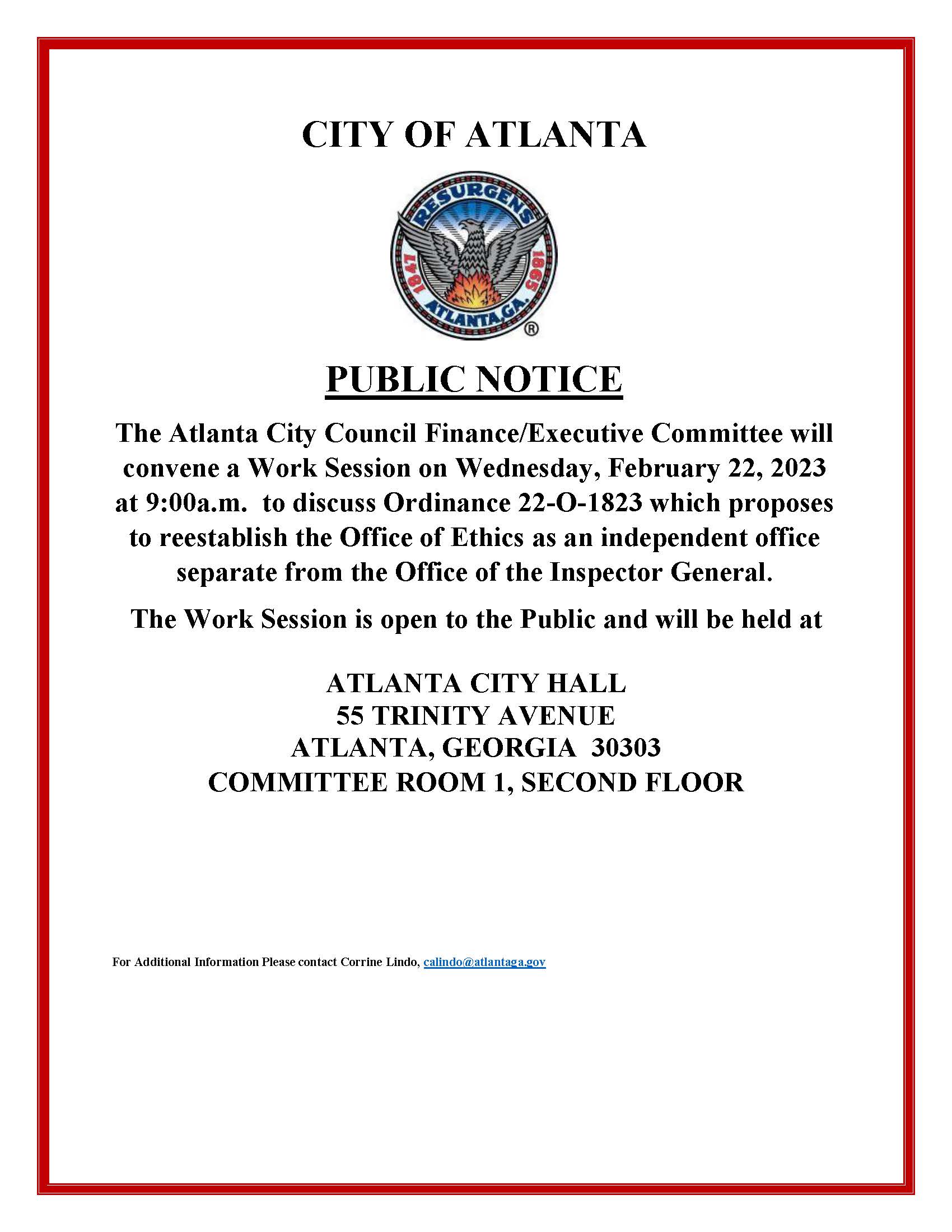 Public Notice -FEC Work Session