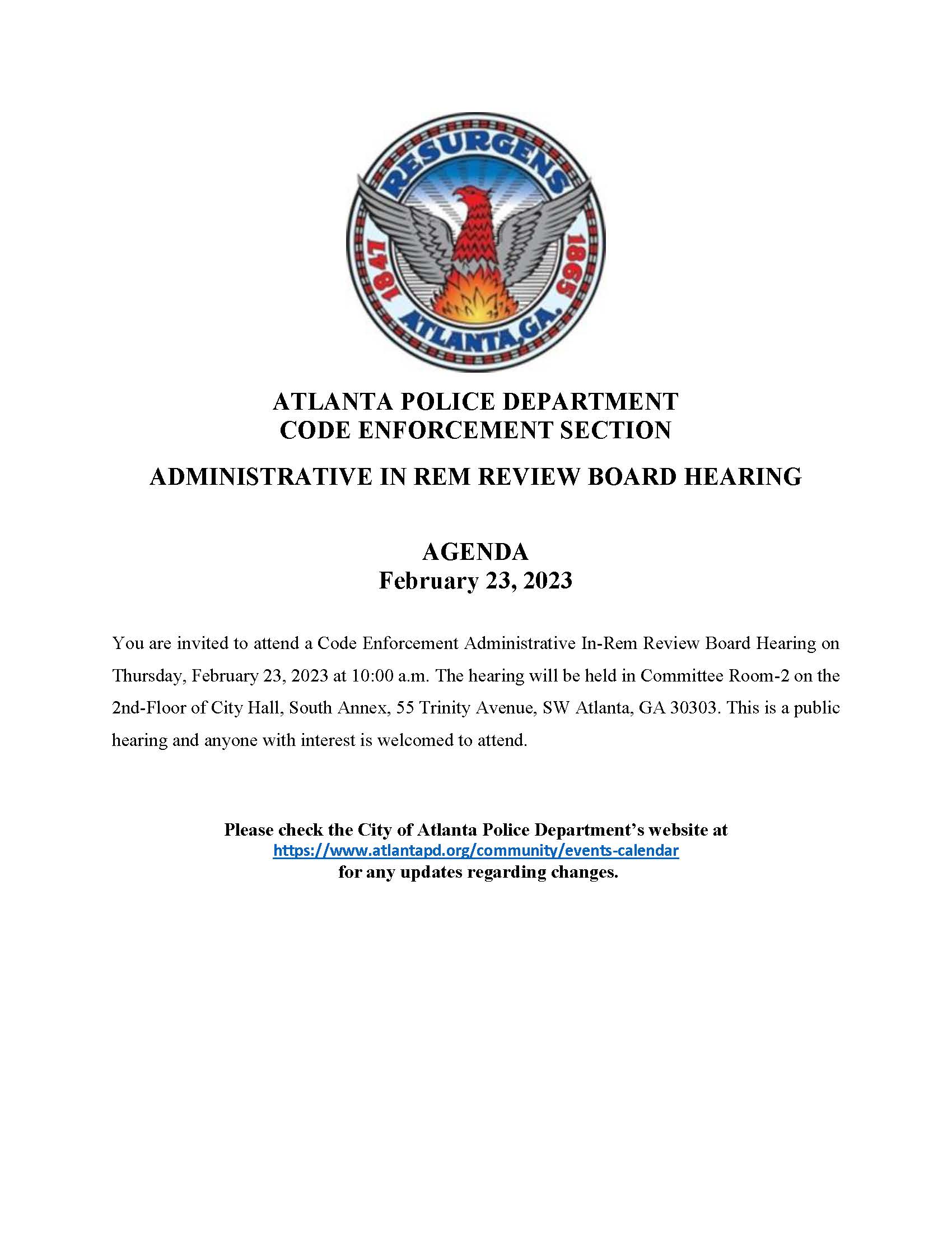 Website Publication__Administrative In Rem Hearing__February 23_ 2023