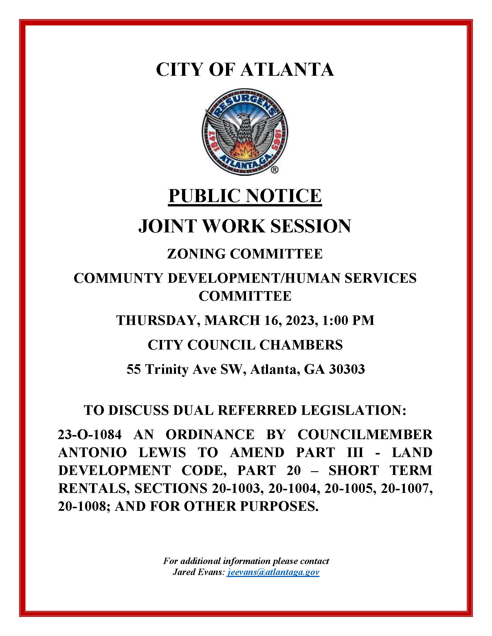 Joint Work Session ZC  CDHS - STR Revision 23-O-1084.3.16.2023