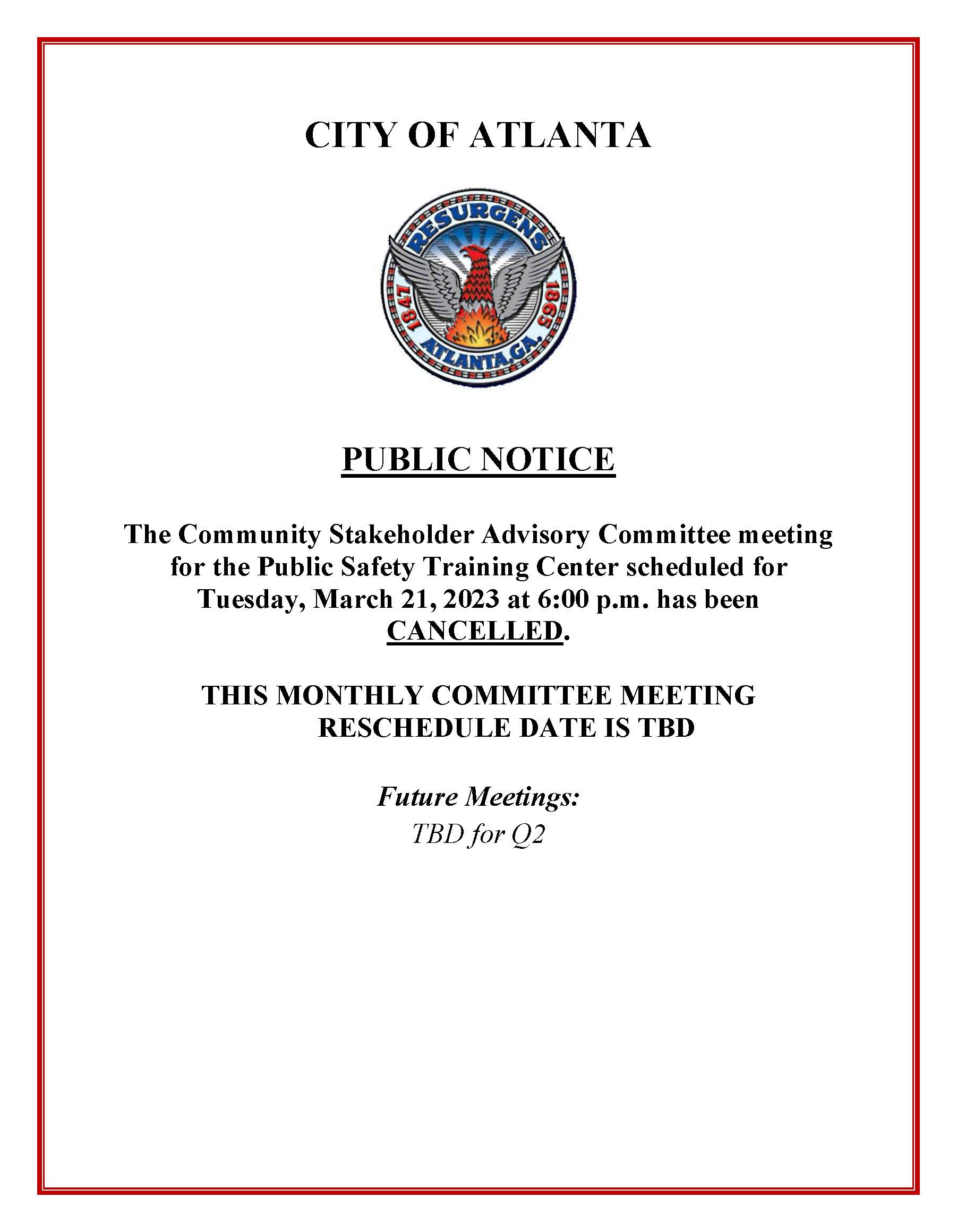 CANCELLED Community Stakeholder Advisory Committee_March 21.2023