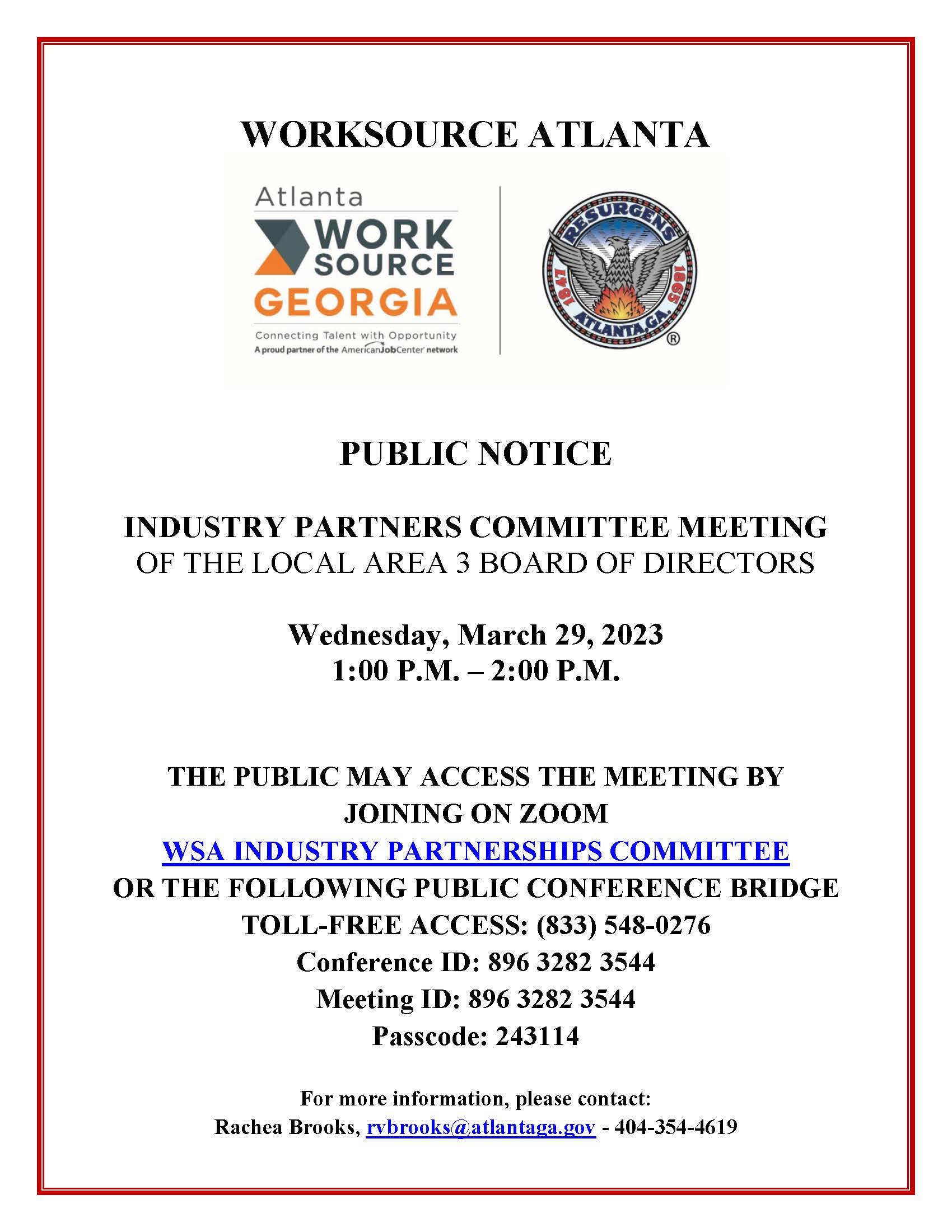 Public Notice  Industry Partners Committee 032923