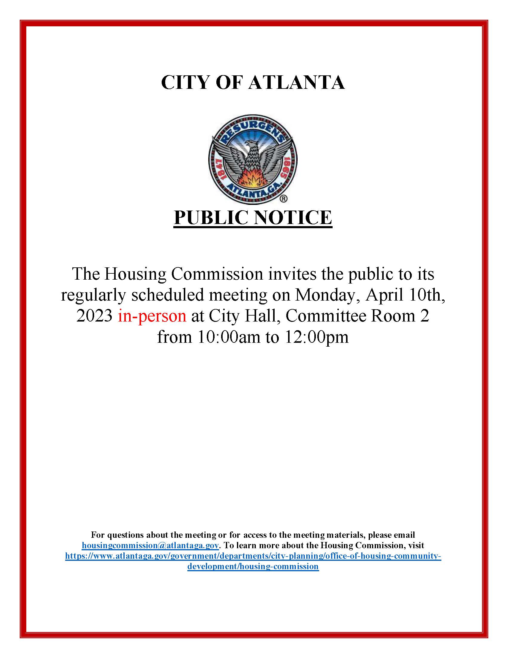 AHC Meeting Notice APRIL 10 2023