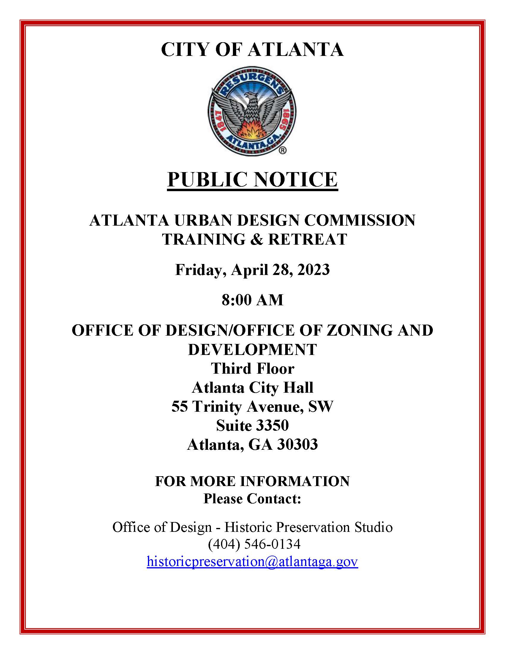 AUDC Retreat Public Notice.4.28.2023